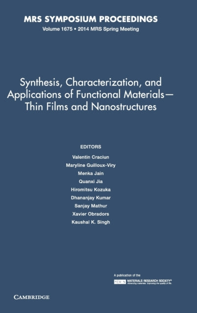 Book cover of: Synthesis, Characterization, and Applications of Functional Materials – Thin Films and Nanostructures: Volume 1675