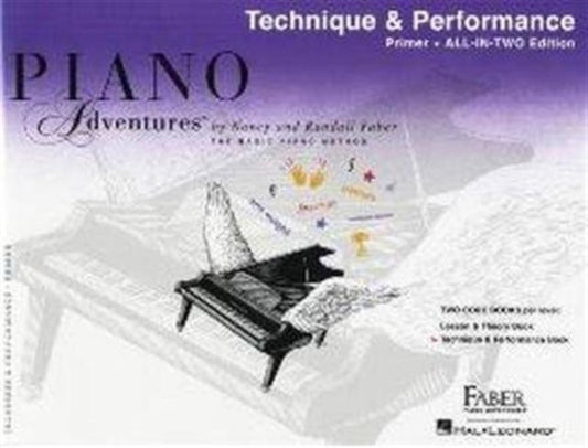 Book cover of: Piano Adventures All-In-Two Primer Tech. & Perf.
