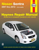 Book cover of: Nissan Sentra all models from (2007-2012) Haynes Repair Manual (USA). By: Haynes Manuals Inc. Editors