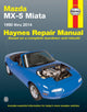 Book cover of: Mazda MX-5 Miata for Mazda MX-5 Miata models (1990-2014) Haynes Repair Manual (USA). By: Editors of Haynes Manuals