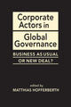 Book cover of: Corporate Actors in Global Governance. By: Matthias Hofferberth
