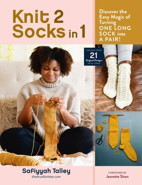 Book cover of: Knit 2 Socks in 1. By: Safiyyah Talley