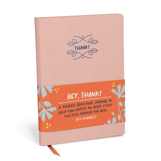 Book cover of: Em & Friends Hey, Thanks: A Guided Gratitude Journal Guided Journals. By: Emily McDowell Emily McDowell & Friends