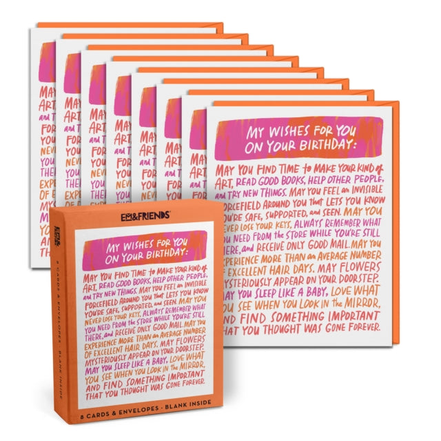Book cover of: Em & Friends Wishes for You Boxed Greeting Cards, Box of 8 Single Birthday Cards