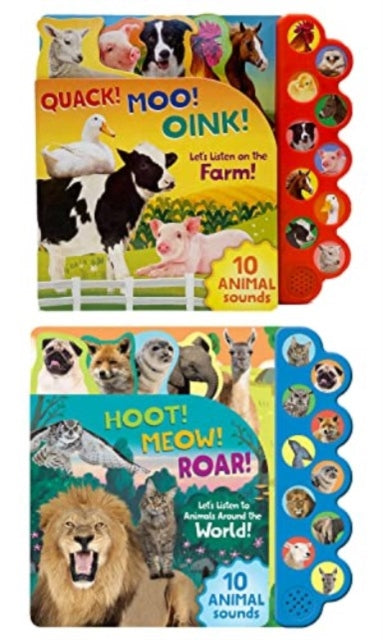 Book cover of: Farm and Wild Animal 10 button sound books: 2 BOOK PACK. By: Cottage Door Cottage Door Press
