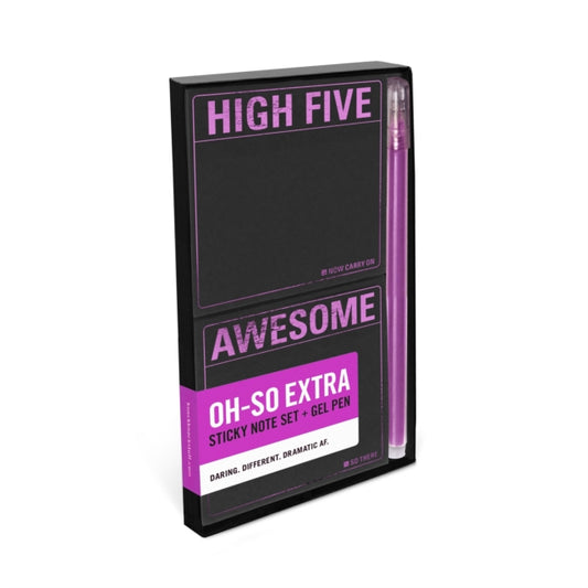 Book cover of: Knock Knock High Five / Awesome Sticky Note Set + Gel Pen. By: Knock Knock Knock