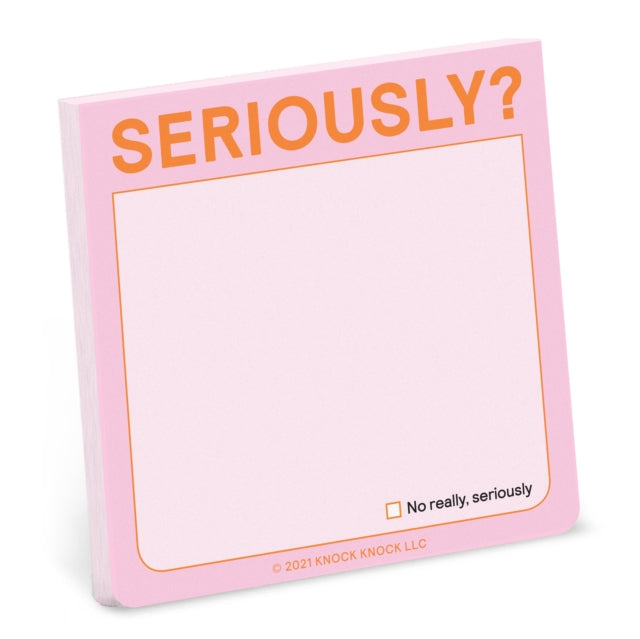 Book cover of: Knock Knock Seriously?! Sticky Note (Pastel Version). By: Knock Knock Knock