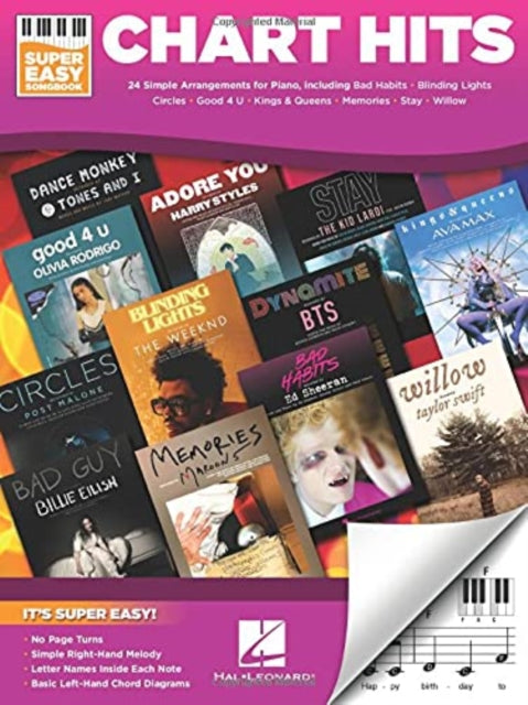 Book cover of: Chart Hits - Super Easy Piano. By: Hal Leonard Corp.