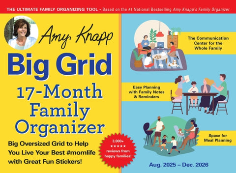 2026 Amy Knapp's Big Grid Family Organizer Wall Calendar