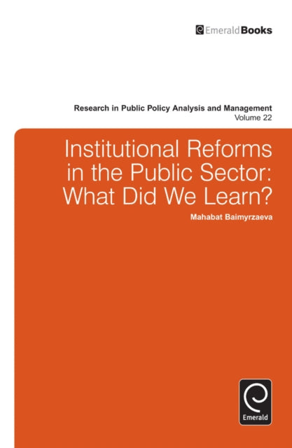 Book cover of: Institutional Reforms in the Public Sector