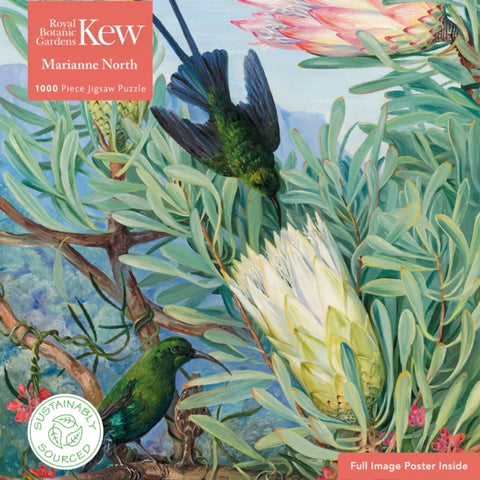 Adult Sustainable Jigsaw Puzzle Kew Gardens' Marianne North: Honeyflowers and Honeysuckers