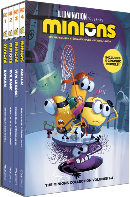 Book cover of: Minions Vol.1-4 Boxed Set. By: Stéphane Lapuss'