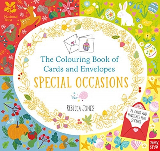 Book cover of: National Trust: The Colouring Book of Cards and Envelopes: Special Occasions. By: Rebecca Jones