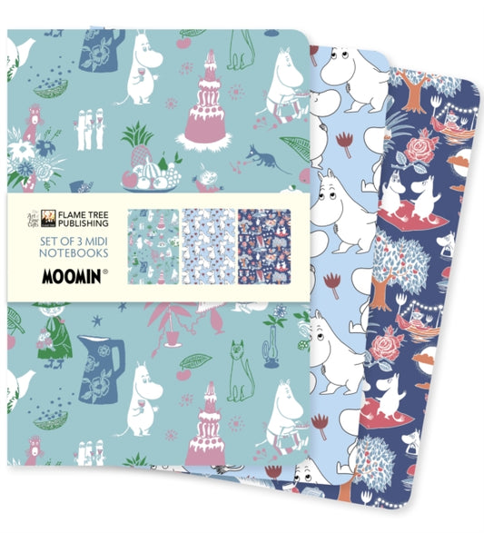 Book cover of: Moomin Classics Set of 3 Midi Notebooks. By: Flame Tree Studio
