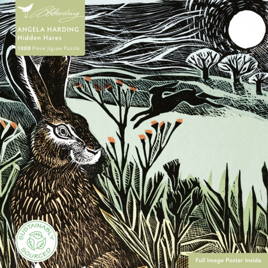 Book cover of: Adult Sustainable Jigsaw Puzzle Angela Harding: Hidden Hares