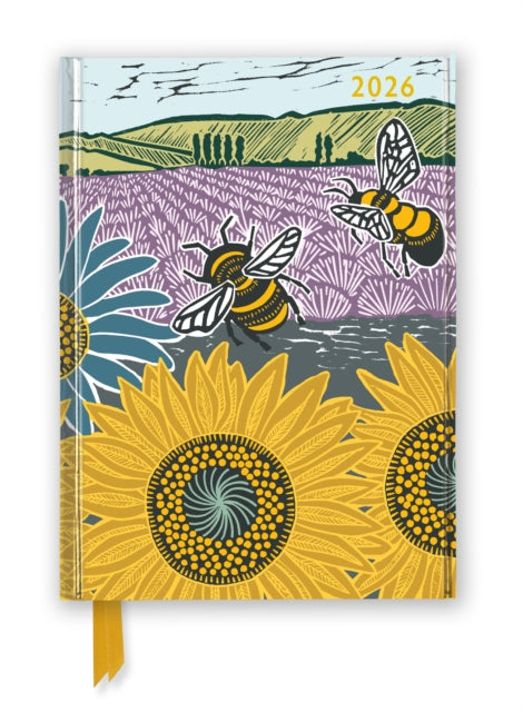Book cover of: Kate Heiss: Sunflower Fields 2026 Luxury Diary Planner - Page to View with Notes