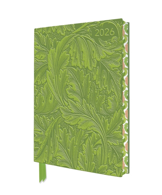 Book cover of: William Morris: Acanthus 2026 Artisan Art Vegan Leather Diary Planner - Page to View with Notes