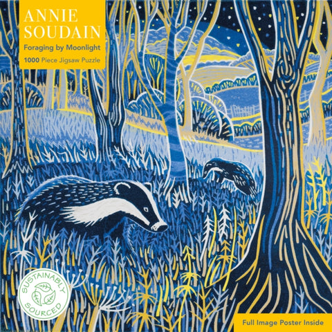 Adult Sustainable Jigsaw Puzzle Annie Soudain: Foraging by Moonlight