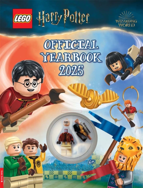 Book cover of: LEGO® Harry Potter™: Official Yearbook 2025 (with Harry Potter minifigure, broomstick and Golden Snitch™). By: LEGO®