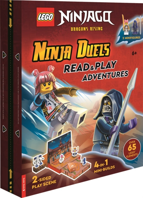 Book cover of: LEGO® NINJAGO®: Ninja Duels (with Sora minifigure, Wolf Mask warrior minifigure, two-sided play scene, four mini-builds and over 65 LEGO® elements). By: LEGO®