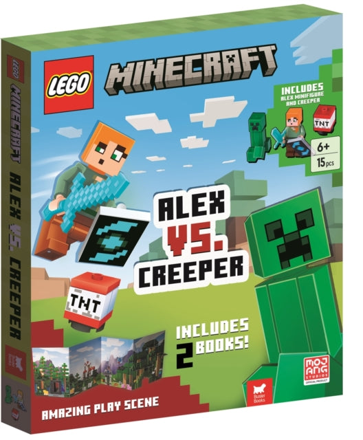 LEGO® Minecraft®: Alex vs. Creeper (with Alex minifigure, Creeper minibuild, LEGO pieces, 2 books and fold-out play scene) 9781837250943 Buster Books