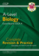 Book cover of: A-Level Biology: OCR A Year 1 & 2 Complete Revision & Practice w/Online Ed (For exams from 2025)