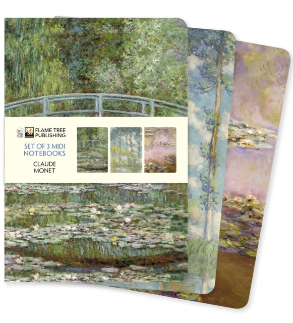 Book cover of: Claude Monet Set of 3 Midi Notebooks. By: Flame Tree Studio