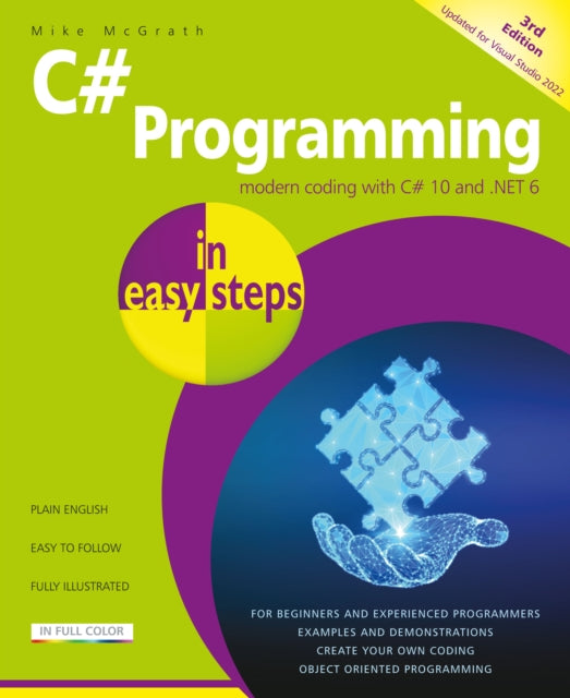 Book cover of: C# Programming in easy steps. By: Mike McGrath
