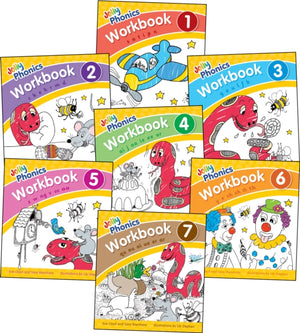 Jolly Phonics Workbooks 1-7, in Precursive Letters (British English edition)
