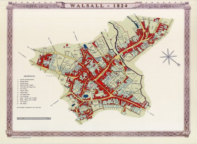 Book cover of: Walsall Town 1824 - Old Map Supplied Rolled in a Clear Two Part Screw Presentation Tube - Print Size 45cm x 32cm