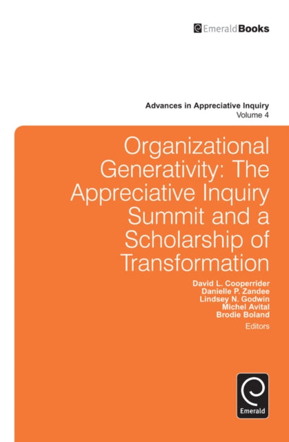 Book cover of: Organizational Generativity. By: David L. Cooperrider