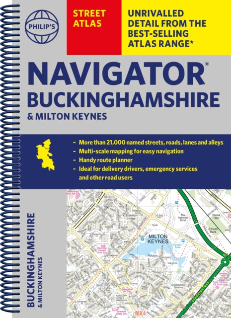Book cover of: Philip's Navigator Street Atlas Buckinghamshire and Milton Keynes. By: Philip's Maps