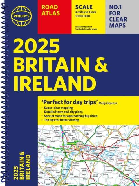 Book cover of: 2025 Philip's Road Atlas Britain and Ireland