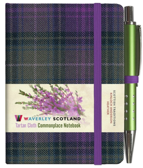 Waverley S.T. (S): Heather Mini with Pen Pocket Genuine Tartan Cloth Commonplace Notebook