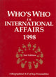 Book cover of: Who's Who in International Affairs 1998. By: 1998 2/Ed
