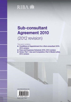 RIBA Sub-consultant Agreement 2010 (2012 Revision)