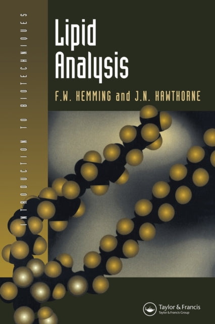 Book cover of: Lipid Analysis. By: Prof F Hemming