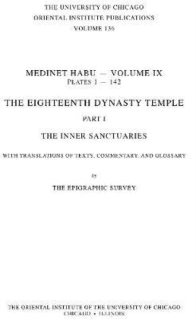 Book cover of: Medinet Habu IX. By: University of Chicago. Oriental Institute