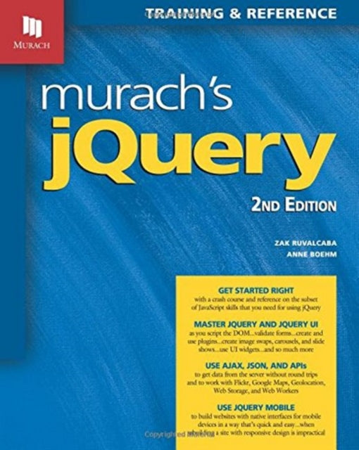 Book cover of: Murach's jQuery. By: Zak Ruvalcaba