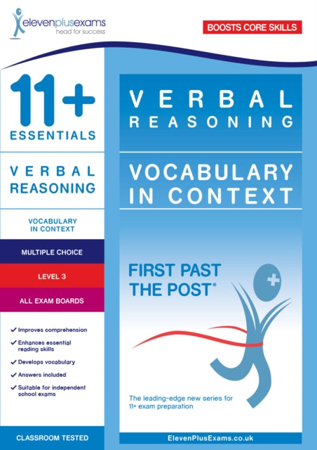 Book cover of: 11+ Essentials Verbal Reasoning: Vocabulary in Context Level 3