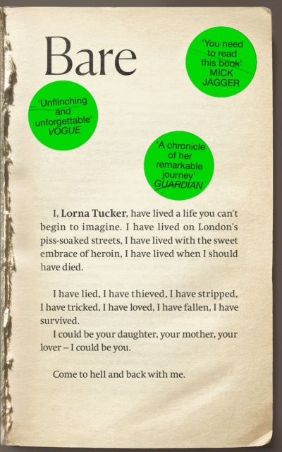 BARE, 'You have to read this book' MICK JAGGER