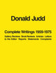 Book cover of: Donald Judd: Complete Writings 1959-1975. By: Donald Judd