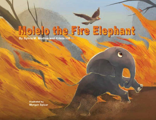 Book cover of: Molelo the Fire Elephant. By: Sylvia M. Medina