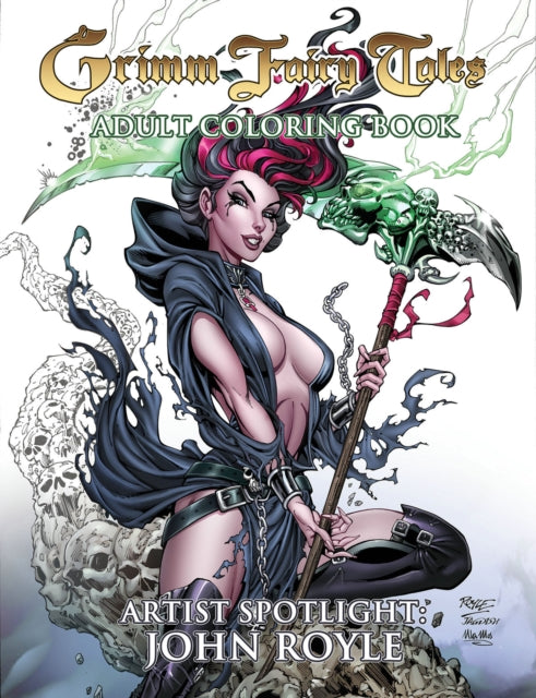 Book cover of: Grimm Fairy Tales Adult Coloring Book - Artist Spotlight: John Royle. By: Zenescope Entertainment