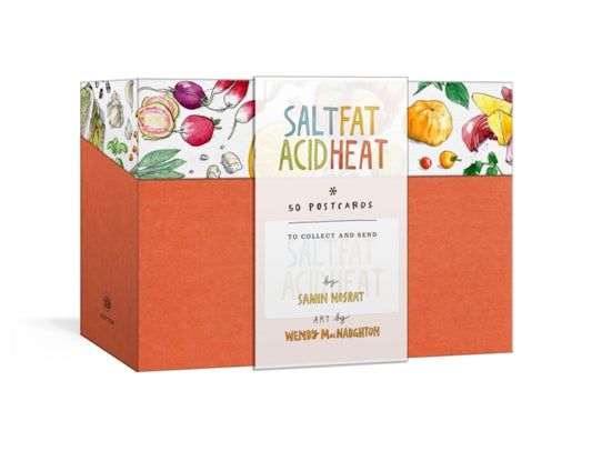 Book cover of: Salt, Fat, Acid, Heat Postcards. By: Samin Nosrat
