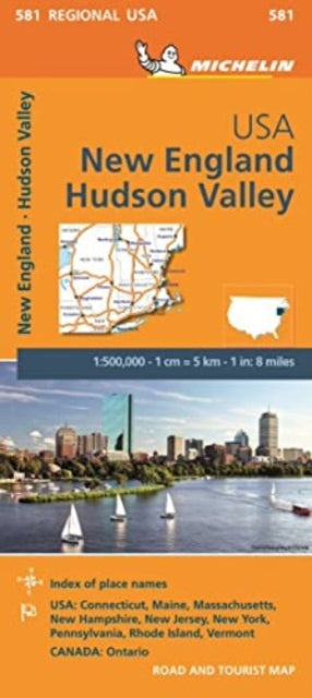 Book cover of: New England, Hudson Valley - Michelin Regional Map 581. By: Michelin
