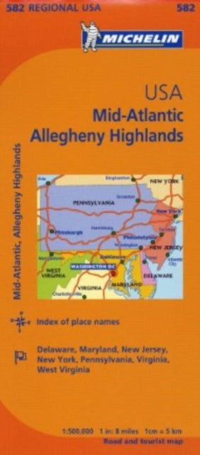 Book cover of: Midatlantic - Michelin Regional Map 582. By: Michelin