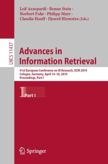 Book cover of: Advances in Information Retrieval. By: Leif Azzopardi