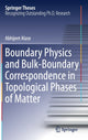Book cover of: Boundary Physics and Bulk-Boundary Correspondence in Topological Phases of Matter. By: Abhijeet Alase