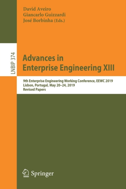 Book cover of: Advances in Enterprise Engineering XIII. By: David Aveiro